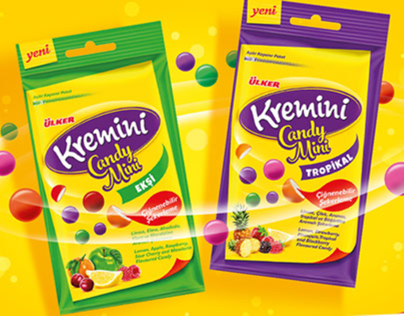 ULKER KREMINI CANDY MINI SOUR FRUIT 30GM